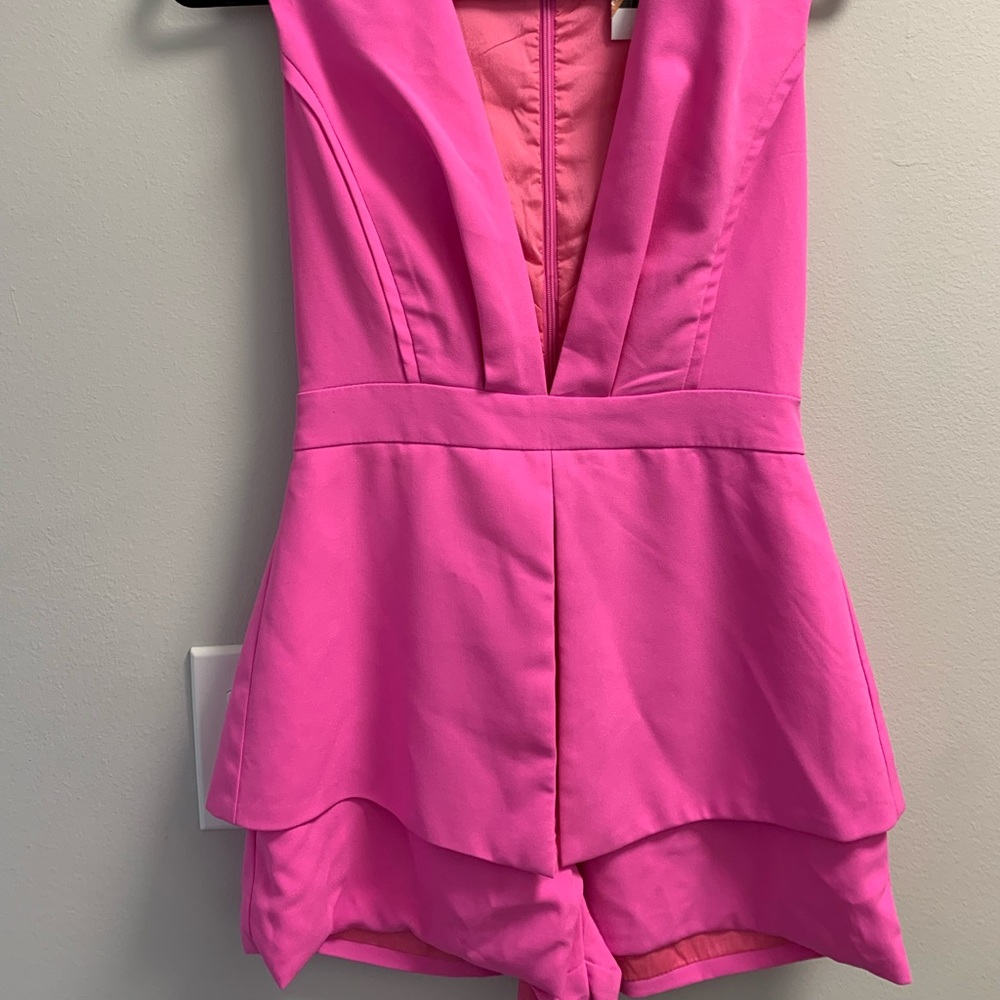 Hot pink fitted romper